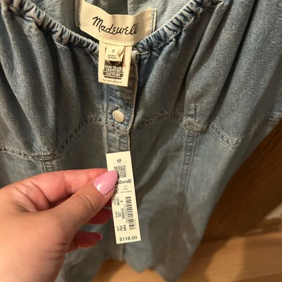 MADEWELL | Denim Margie Mini Dress in Bevy Wash - Picture 8 of 11